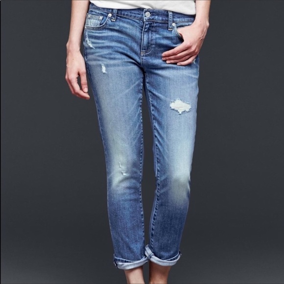 GAP Denim - GAP | 1969 Distressed Mid Rise Girlfriend Jeans